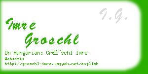 imre groschl business card